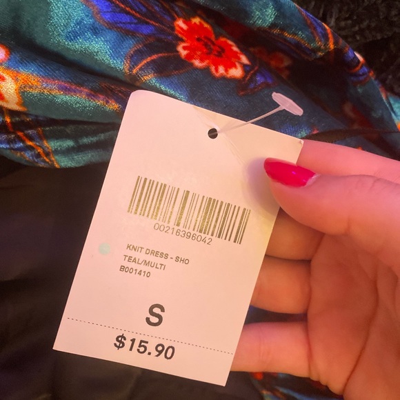 FLORAL, VELVET BODYCON DRESS - Picture 4 of 4